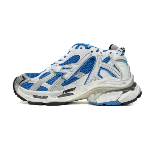 Men's Balenciaga Runner Sneaker in white and blue