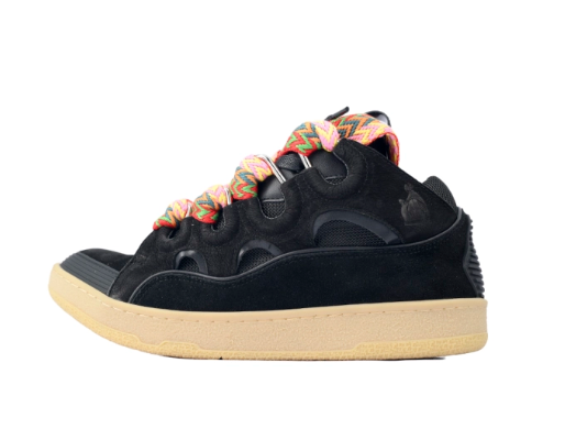 Women's/Men's Lanvin Leather Curb Black Sneakers