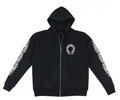Men's Chrome Hearts Black/White Horseshoe Floral Cross Zip Up Hoodie