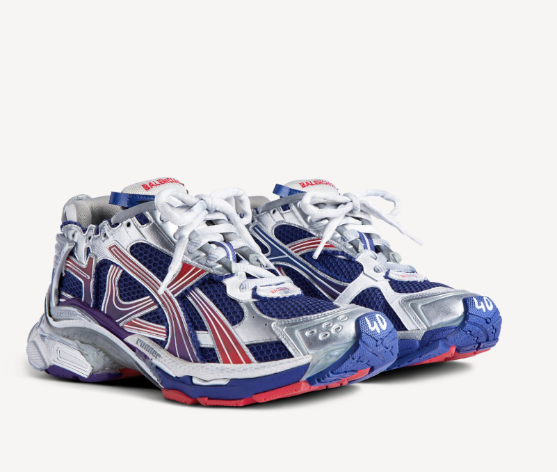 Men's/Women's Balenciaga Runners Gradient Sneaker in Navy/red/grey