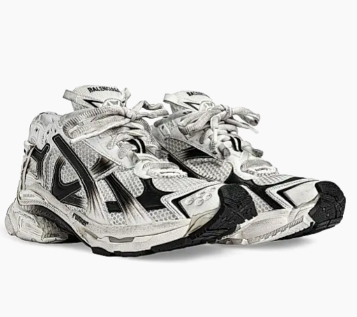 Men's/Women's Balenciaga Runner Gradient Sneakers in black and white