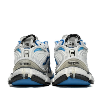 Men's Balenciaga Runner Sneaker in white and blue