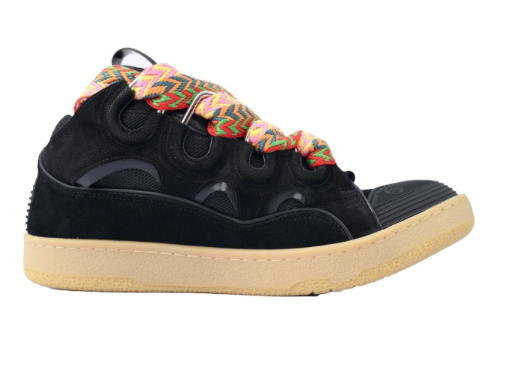 Women's/Men's Lanvin Leather Curb Black Sneakers