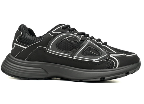 Men's Dior B30 Black Reflective Sneakers