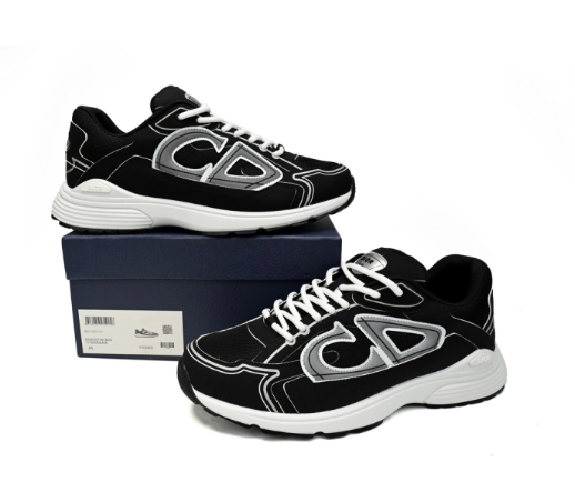 Men's Light Grey and Black Dior B30 Sneakers