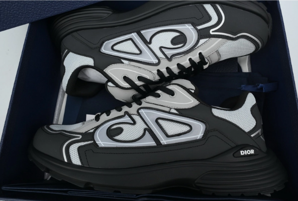Men's Light and Dark Gray Dior B30 Sneakers
