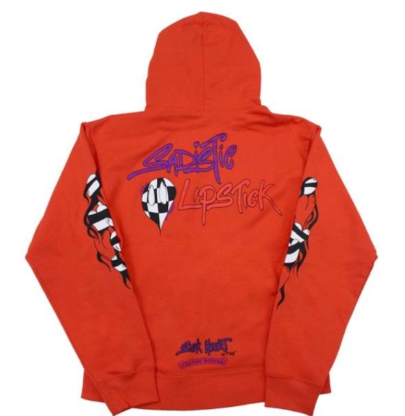 Men's Chrome Hearts Matty Boy Sadistic Lipstick Hoodie Red/Orange